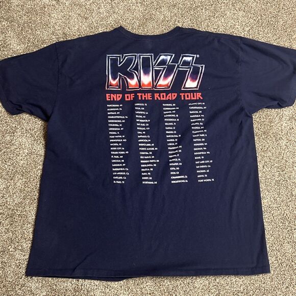 2019 Kiss End of the Road World Tour Concert T Shirt XXL Black Souvenir Dates - Picture 7 of 7